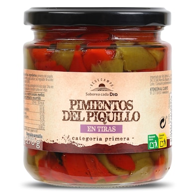 Pimientos del piquillo rojo y verde en tiras Dia Vegecampo 275 g-0 Pimientos del piquillo rojo y verde en tiras Dia Vegecampo 275 g-0
