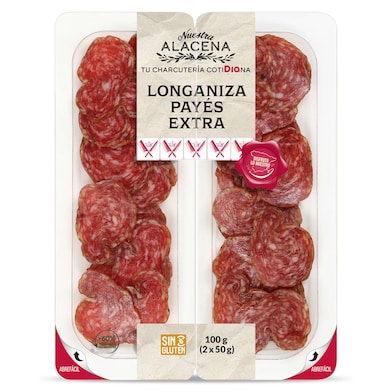 Longaniza payés extra Dia Nuestra Alacena 2 x 50 g-0