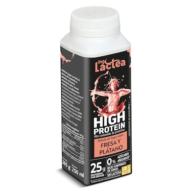 Bebida de yogur sabor fresa y plátano alta en proteínas Dia Láctea 250 ml-0