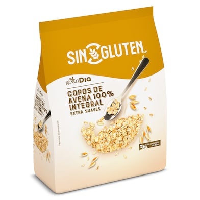 Copos de avena 100% integral sin gluten Gran Dia 500 g-0