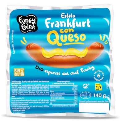 Salchichas Frankfurt con queso Dia Funky Frank 2 x 140 g-0
