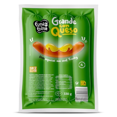 Salchichas grandes con queso Dia Funky Frank 330 g-0 Salchichas grandes con queso Dia Funky Frank 330 g-0