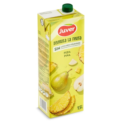 Bebida de zumo de pera y piña sin azúcares añadidos Juver 1.5 L-0 Bebida de zumo de pera y piña sin azúcares añadidos Juver 1.5 L-0