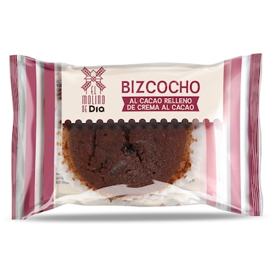Bizcocho al cacao relleno de cacao El Molino de Dia 50 g-0