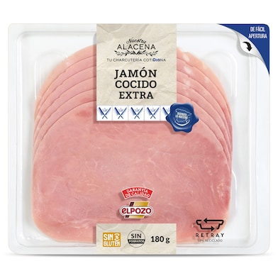 Jamón cocido extra Dia Nuestra Alacena 180 g-0