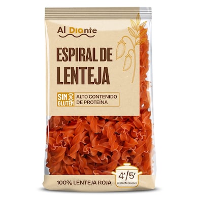 Espirales 100% de lenteja roja Dia Al Diante 250 g-0 Espirales 100% de lenteja roja Dia Al Diante 250 g-0