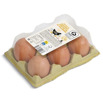 Huevos extragrandes L/XL de gallinas criadas en suelo Dia 6 unidades-0