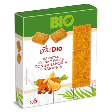 Barritas de avena y pasas con zanahoria y naranja Gran Dia 138 g-0