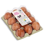 Huevos grandes L de gallinas criadas en suelo Dia 12 unidades