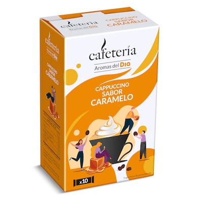 Café soluble cappuccino sabor caramelo en sobres Dia Cafetería 125 g-0