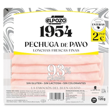 Pechuga de pavo 93% Elpozo 1954 120 g-0