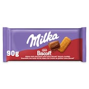 Chocolate con leche con trozos biscoff lotus Milka 90 g