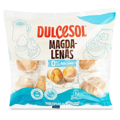 Magdalenas 0% azúcares añadidos Dulcesol 240 g-0