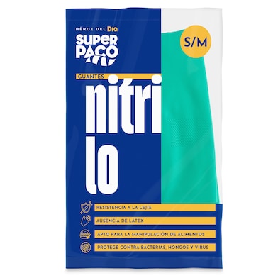 Guantes de nitrilo S/M Dia Super Paco 2 unidades-0 Guantes de nitrilo S/M Dia Super Paco 2 unidades-0