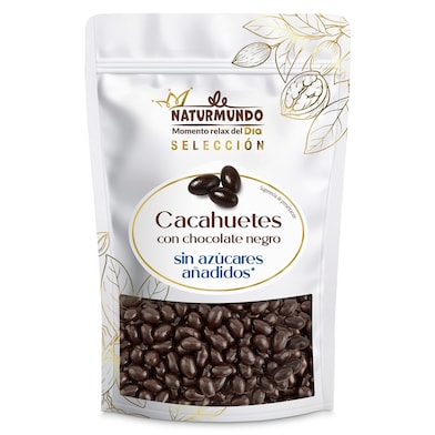 Cacahuetes recubiertos con chocolate negro sin azúcar Dia Naturmundo 150 g-0
