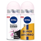 Desodorante roll-on black&white invisible Nivea 2 x 50 ml