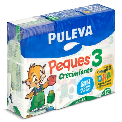 Preparado lácteo infantil de crecimiento Peques 3 Puleva 3 x 200 ml-0