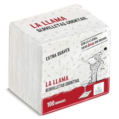 Servilletas cocktail 2 capas Dia La Llama bolsa 100 unidades-0