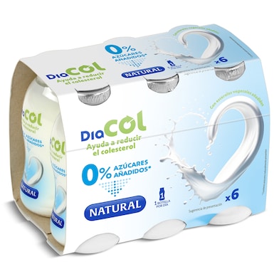 Bebida láctea natural 0% azúcares añadidos Diacol 6 x 100 g-0 Bebida láctea natural 0% azúcares añadidos Diacol 6 x 100 g-0