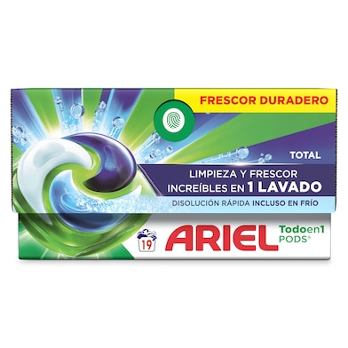 Detergente en cápsulas todo en uno Ariel 19 lavados-0 Detergente en cápsulas todo en uno Ariel 19 lavados-0