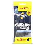 Maquinilla de afeitar 3 hojas Gillette 6 unidades