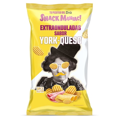 Patatas fritas onduladas sabor york queso Dia Snack Maniac 150 g-0 Patatas fritas onduladas sabor york queso Dia Snack Maniac 150 g-0