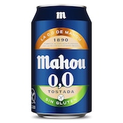Cerveza tostada 0,0% alcohol sin gluten Mahou 33 cl