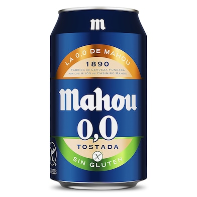 Cerveza tostada 0,0% alcohol sin gluten Mahou 33 cl-0