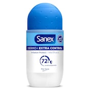 Desodorante roll-on dermo extra control 72h Sanex 50 ml