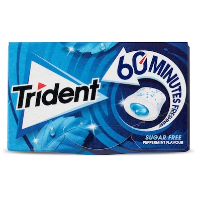 Chicles sabor menta 60 minutos sin azúcar Trident 22 g-0 Chicles sabor menta 60 minutos sin azúcar Trident 22 g-0