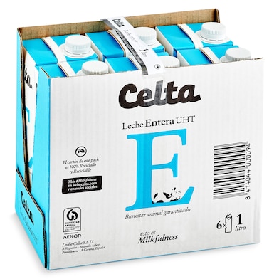 Leche entera Celta pack 6 x 1 L-0