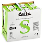 Leche semidesnatada Celta pack 6 x 1 L