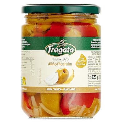 Aceitunas gordal sin hueso picantes Fragata 200 g-0