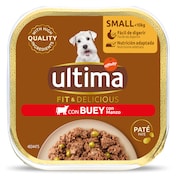 Paté para perros mini con buey Ultima 150 g
