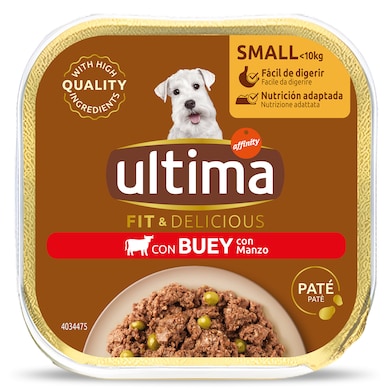 Paté para perros mini con buey Ultima 150 g-0