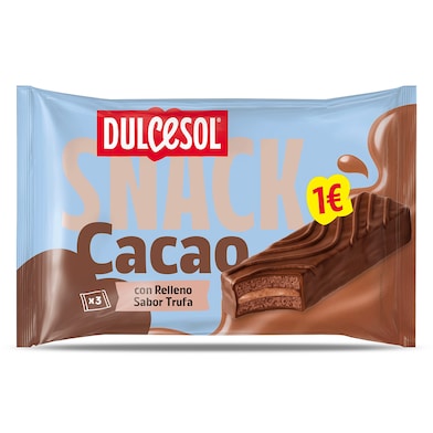 Cuadrados de cacao relleno sabor trufa Dulcesol 114 g-0