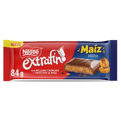 Chocolate con leche relleno de trocitos de maíz Nestlé Extrafino 84 g-0 Chocolate con leche relleno de trocitos de maíz Nestlé Extrafino 84 g-0