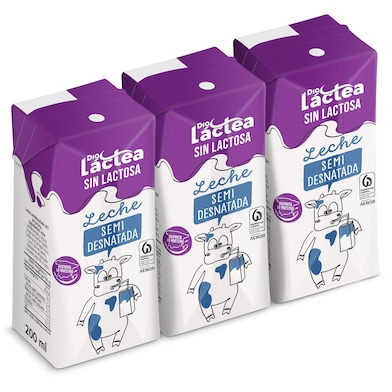 Leche semidesnatada sin lactosa Dia Láctea 3 x 200 ml-0 Leche semidesnatada sin lactosa Dia Láctea 3 x 200 ml-0