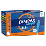 Tampón compak super plus Tampax 26 unidades