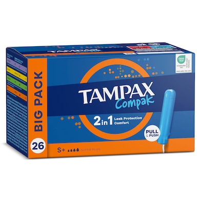 Tampón compak super plus Tampax 26 unidades-0 Tampón compak super plus Tampax 26 unidades-0