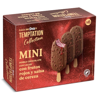 Helado mini bombón doble cherry Dia Temptation 6 x 41 g-0