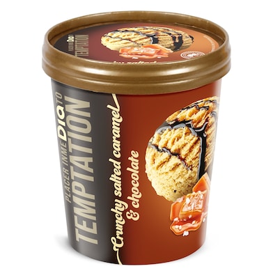 Tarrina de crunchy salted caramel y chocolate Dia Temptation 350 g-0
