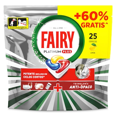Pastillas lavavajillas platinium plus Fairy 25 unidades-0 Pastillas lavavajillas platinium plus Fairy 25 unidades-0