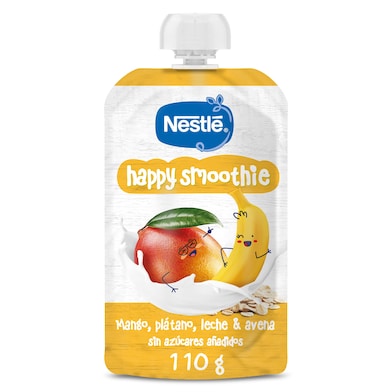 Alimento infantil con puré de mango , plátano, leche y avena Nestlé 110 g-0