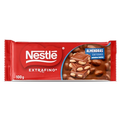 Chocolate con leche con almendras enteras Nestlé 100 g-0 Chocolate con leche con almendras enteras Nestlé 100 g-0