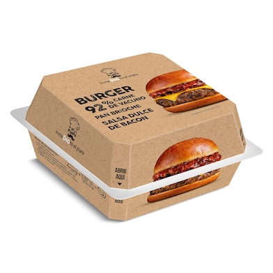 Hamburguesa con pan brioche y salsa dulce de bacon Dia Al Punto 210 g-0 Hamburguesa con pan brioche y salsa dulce de bacon Dia Al Punto 210 g-0