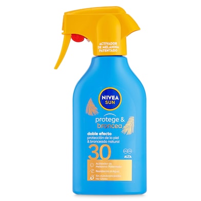 Protector solar en spray protege & broncea SPF 30 Nivea 250 ml-0