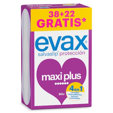 Protegeslip maxi plus Evax 60 unidades-0