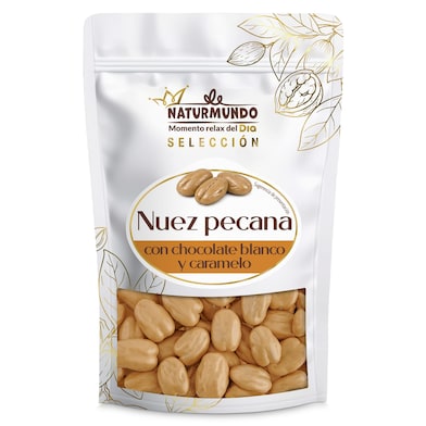 Nuez pecana con chocolate blanco y caramelo Dia Naturmundo 150 g-0