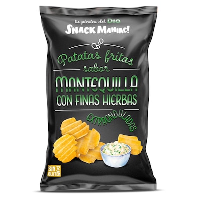 Patatas fritas sabor mantequilla y finas hierbas Dia Snack Maniac 150 g-0